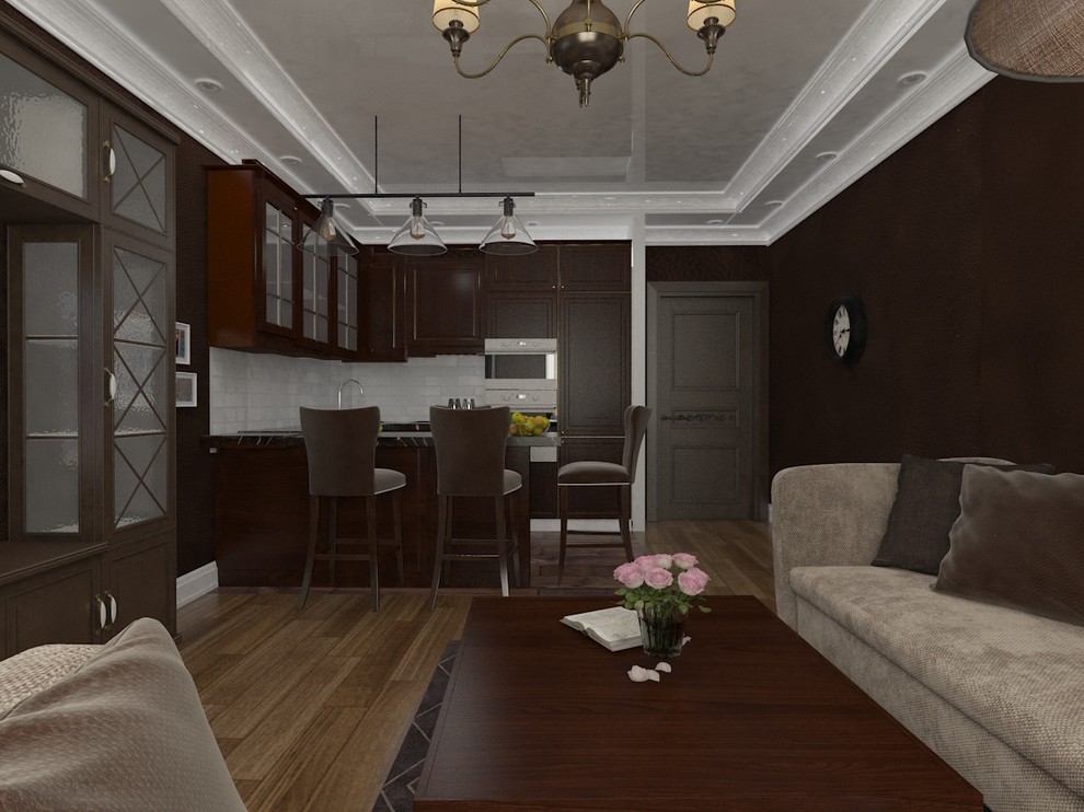 Обложка проекта: Стильная кухня-гостиная