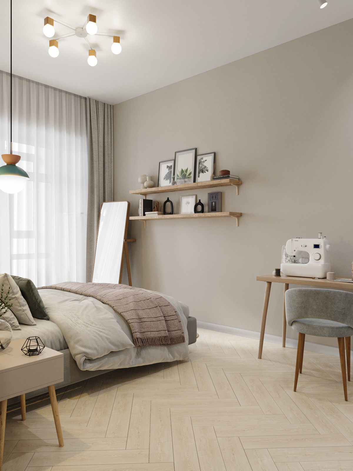 Дизайн-проект квартиры, площадью 59,25 м2, мкр Северный, жк Риф