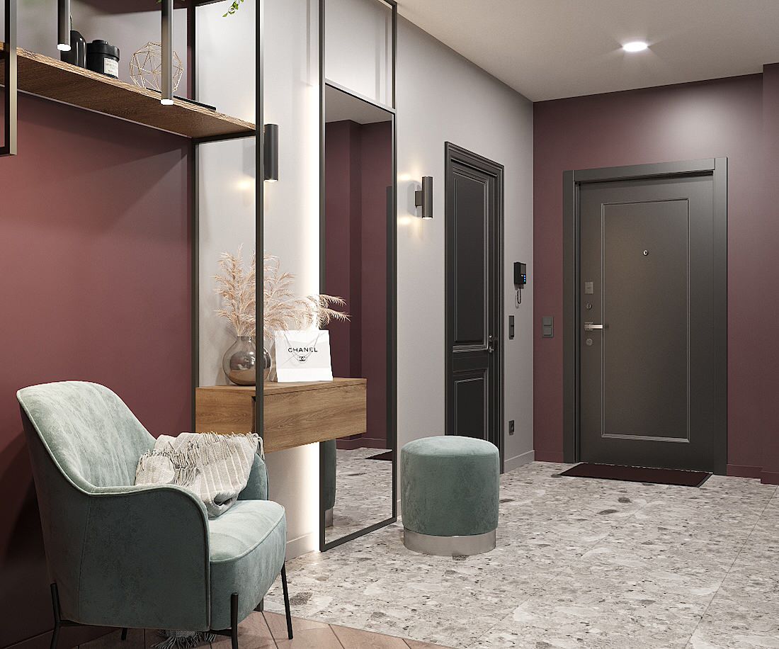 Дизайн-проект интерьера квартиры в г.Владивостоке ЖК "Алые паруса"