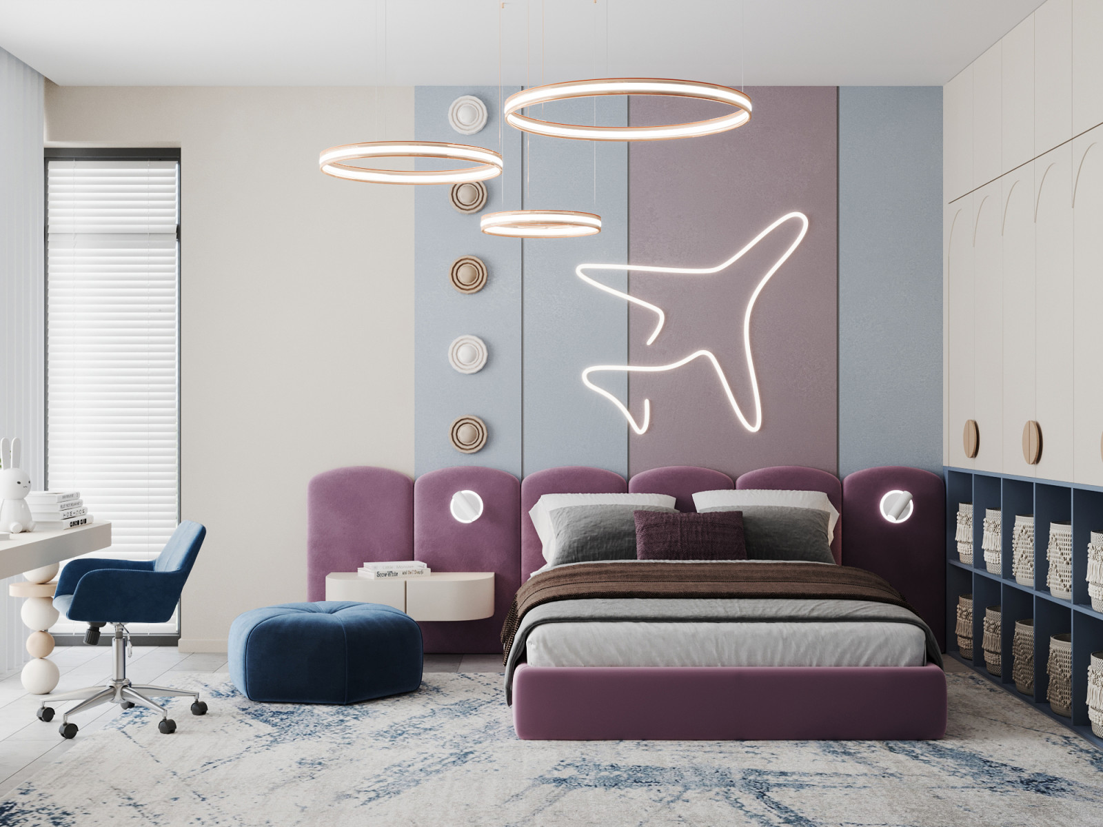 Дизайн-проект дома в голубых тонах