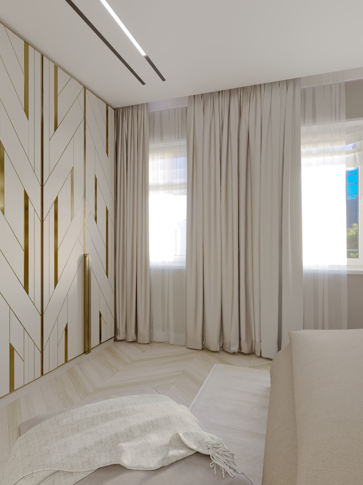 Обложка проекта: спальная с рейками