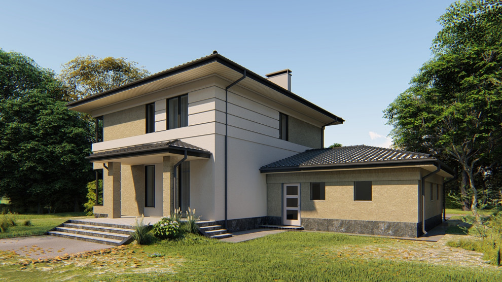 Обложка проекта: Двухэтажный дом в современном стиле