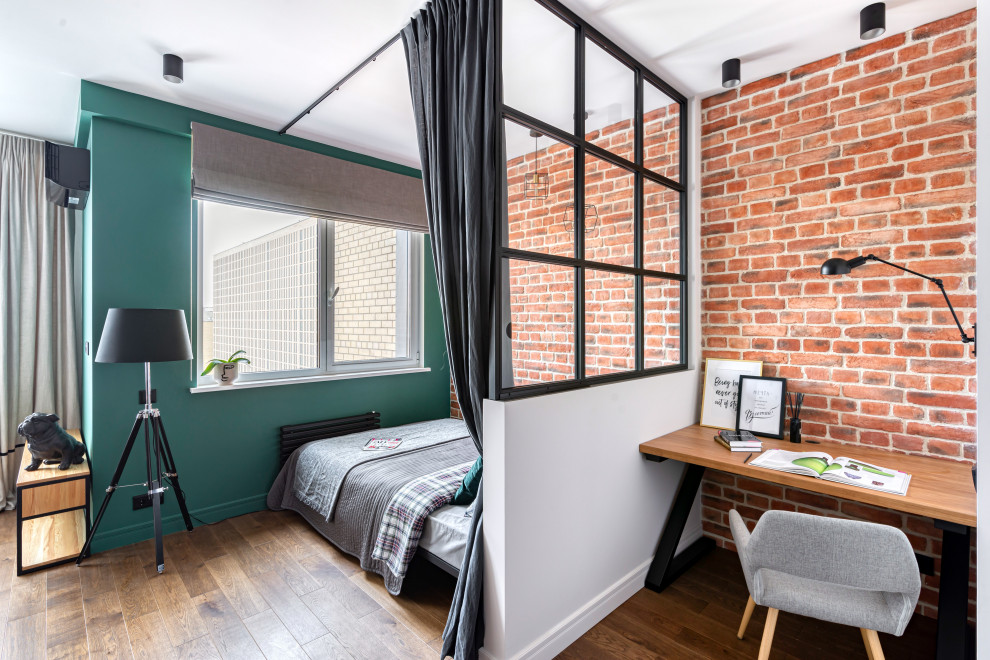 Студия в стиле лофт для холостяка: зона спальни