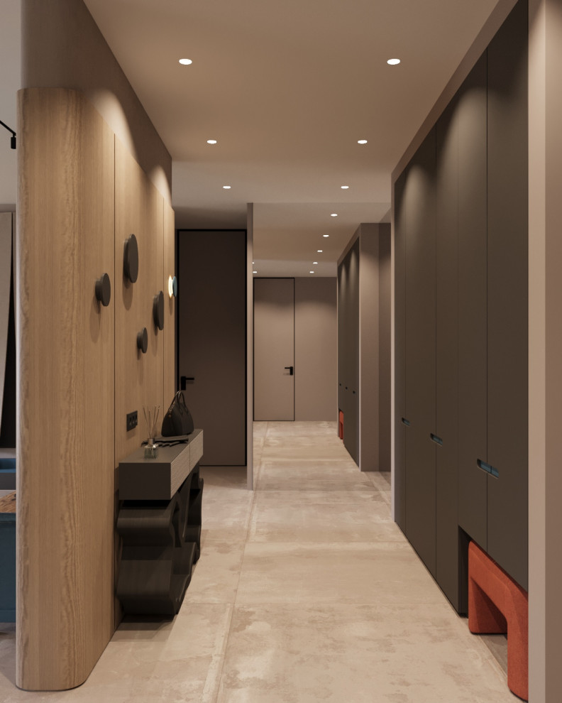 Проект двухкомнатной квартиры с объединенной кухней гостиной