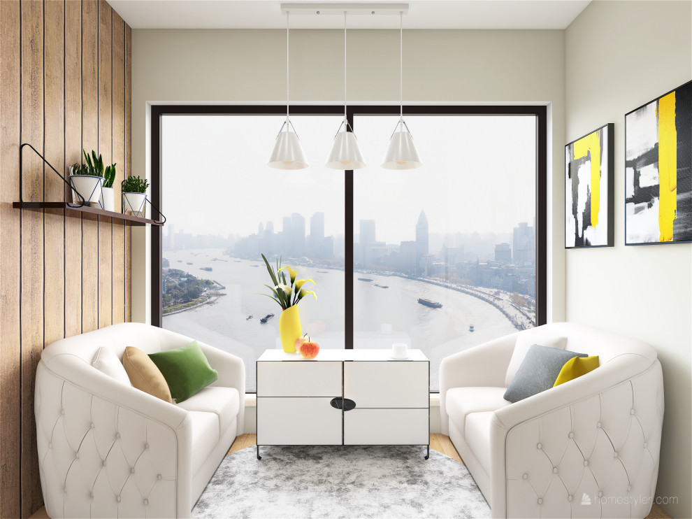 Квартира для семьи из трех человек с акцентами зеленого