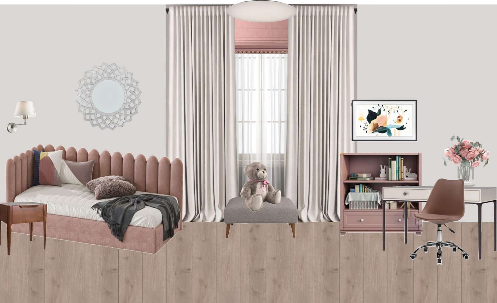 Коллаж художественно-стилевого решения детской комнаты