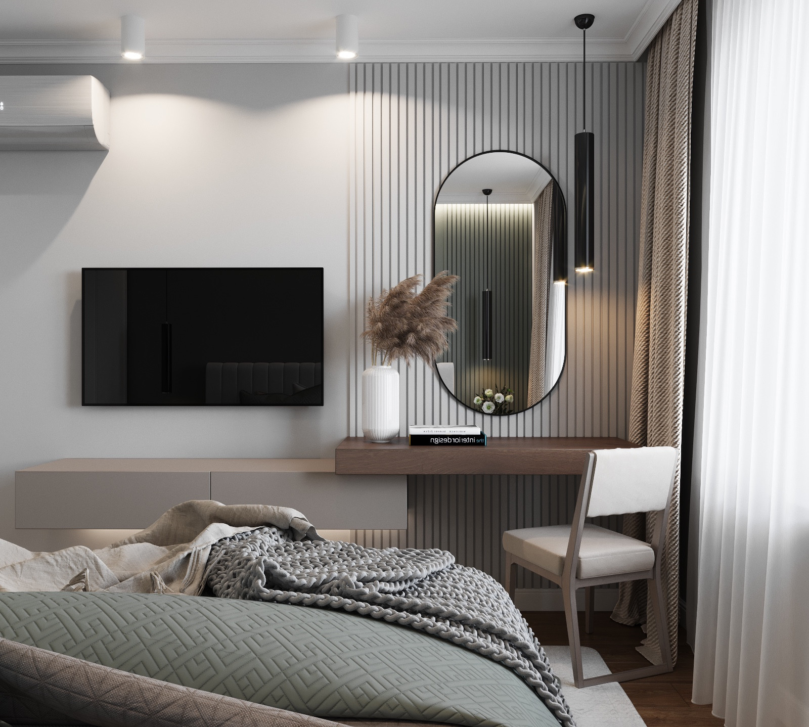 Обложка проекта: Спальня с спокойной цветовой гамме