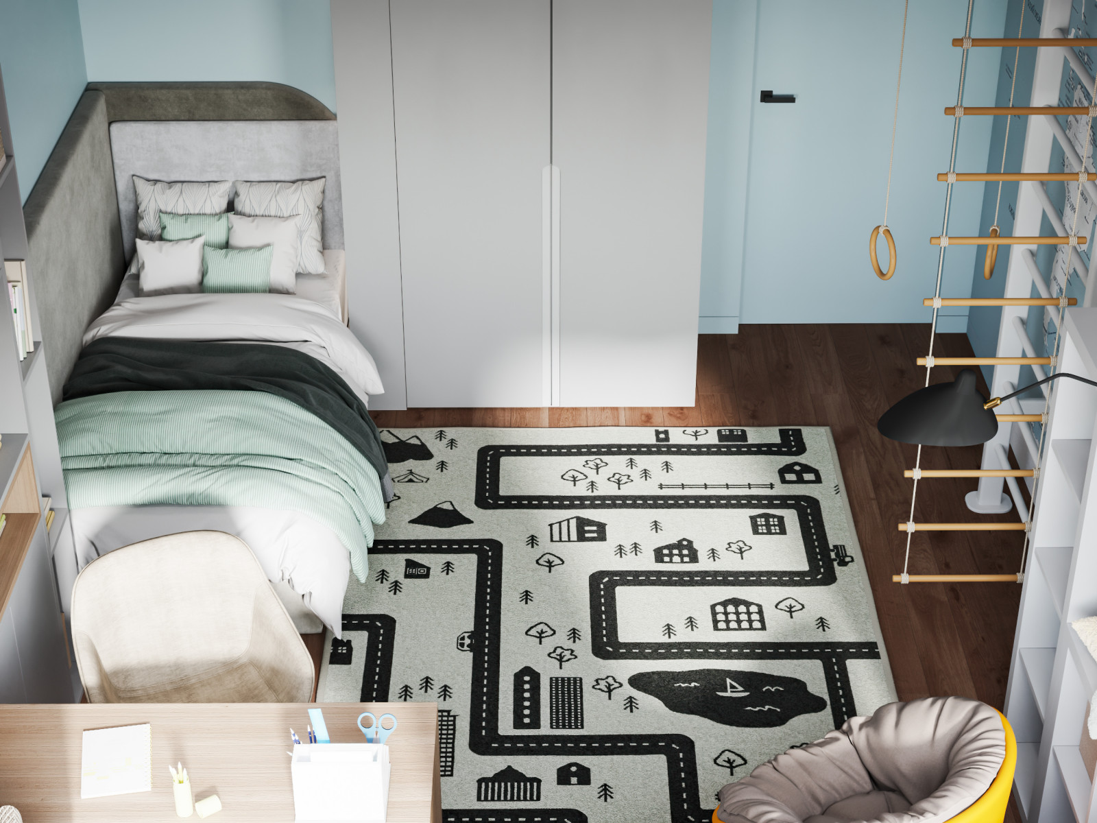 Шоколадно-кофейная квартира для семьи с ребенком в ЖК 1147