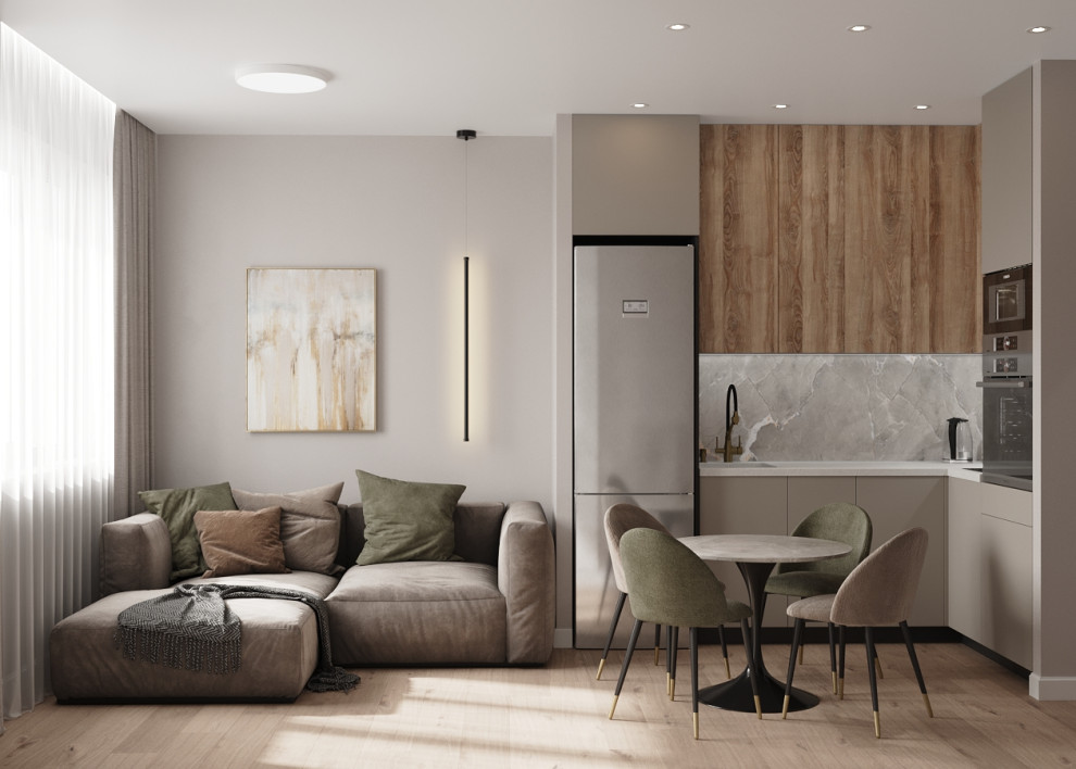 Обложка проекта: Кухня-гостиная для молодой семьи