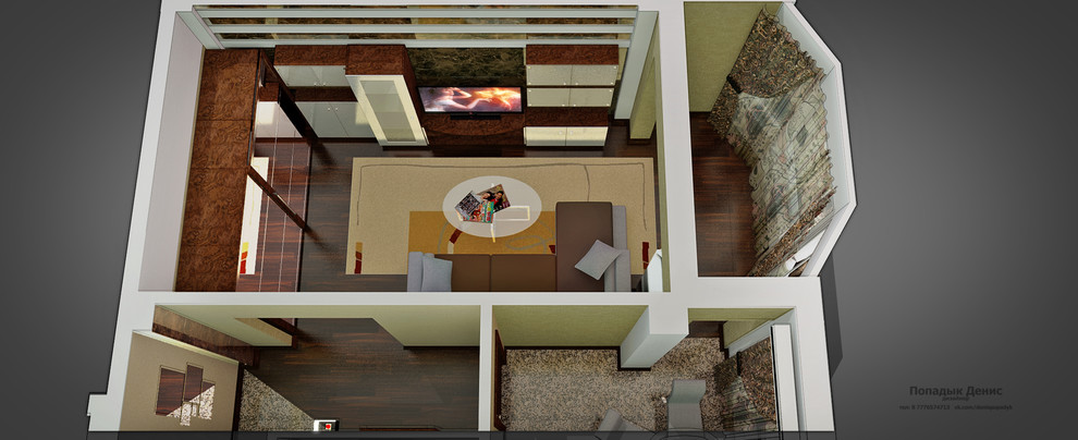 Обложка проекта: дизайн интерьера квартиры  (для гостей)