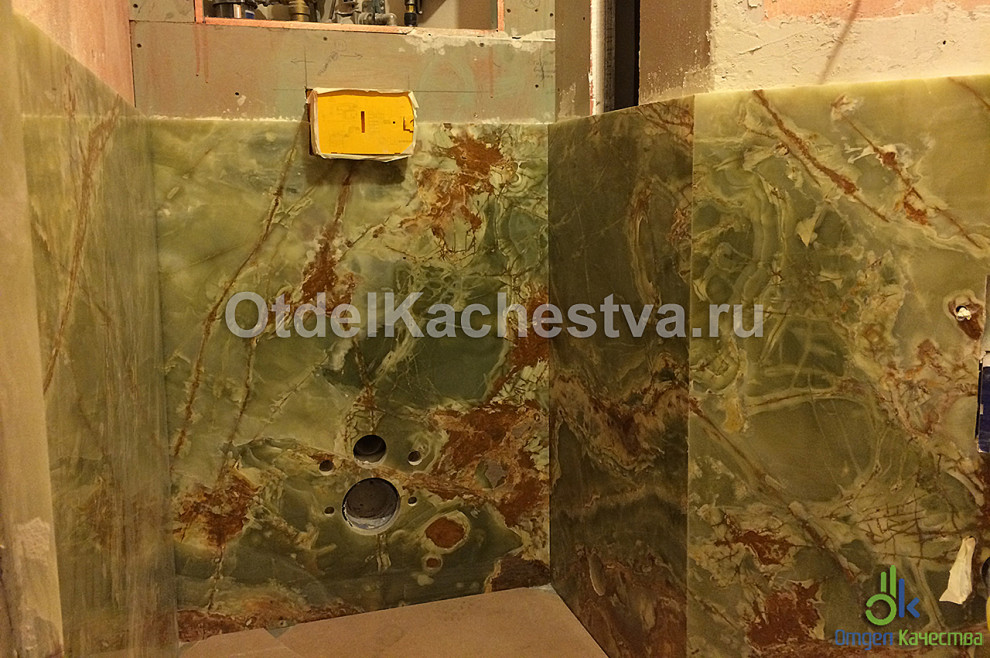 Укладка мрамора в санузле