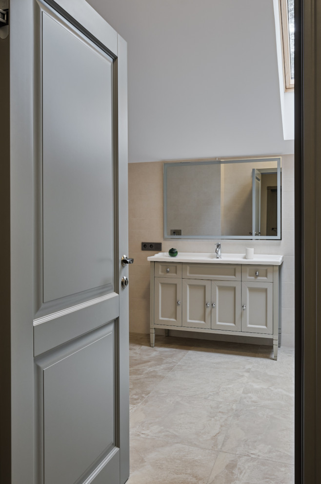 Кантри Ral 7030 в интерьере дома