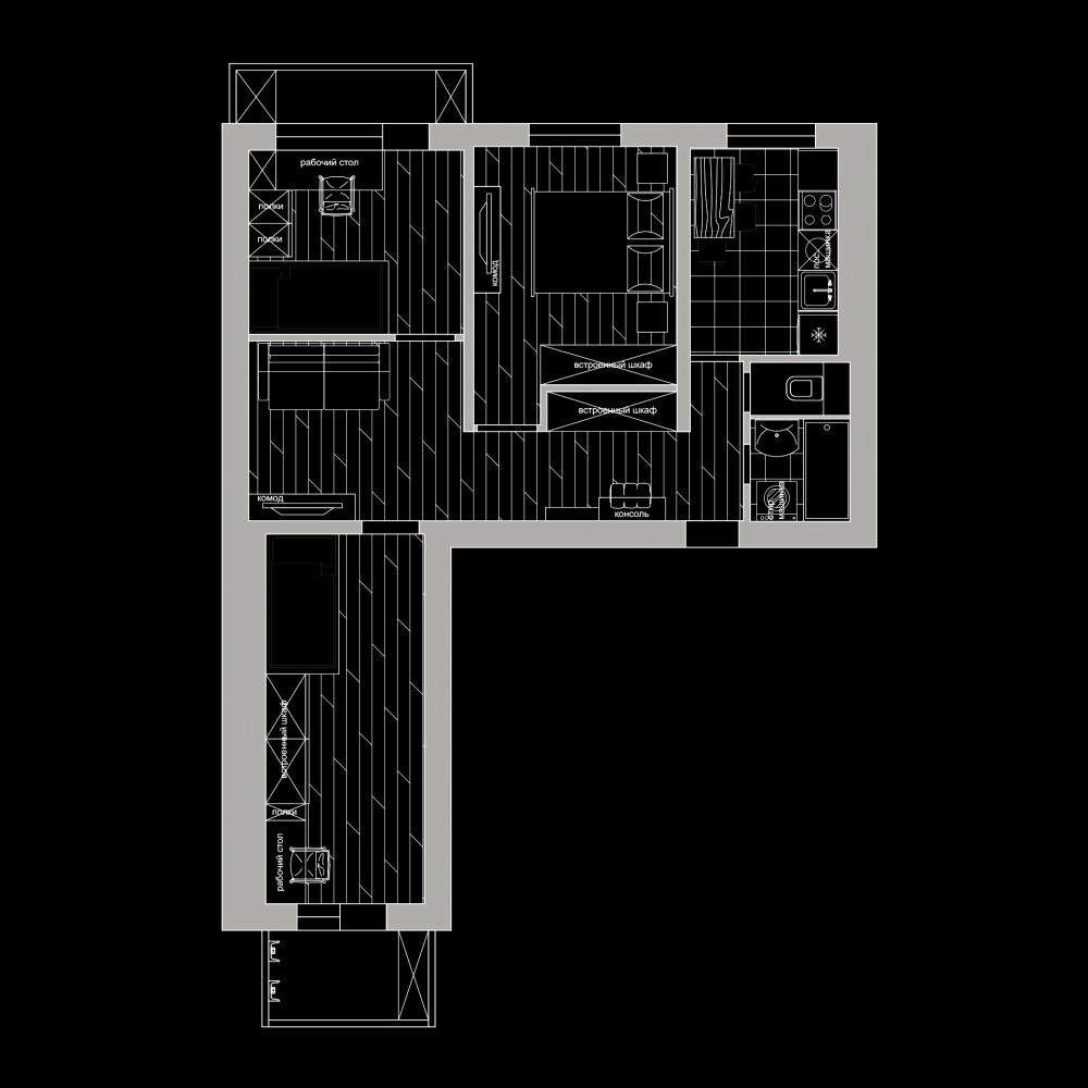 Планировочное решение в панельном доме 65 м2