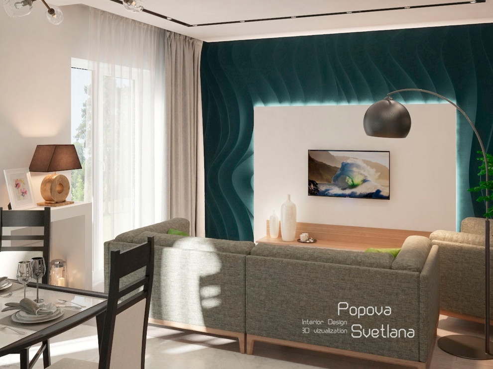 Обложка проекта: Дизайн гостиной в таунхаусе