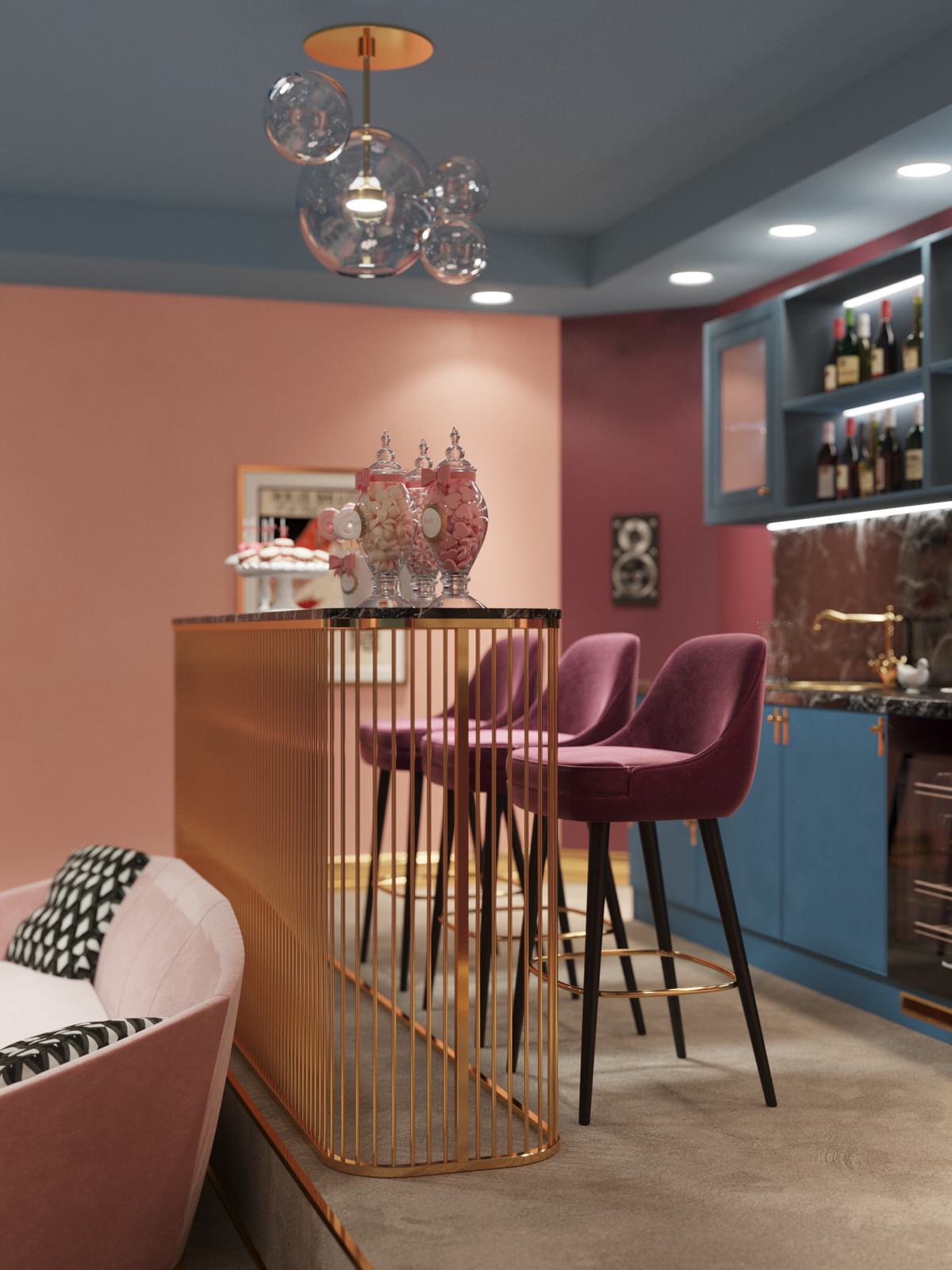 Визуализация домашнего кинотеатра "Модерн"