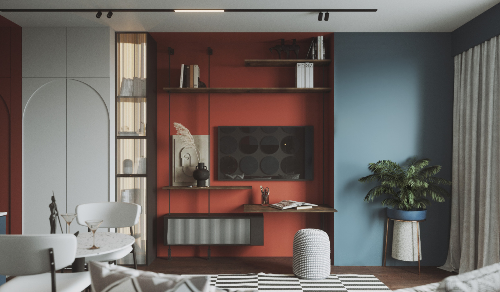 Студия в оливковом цвете