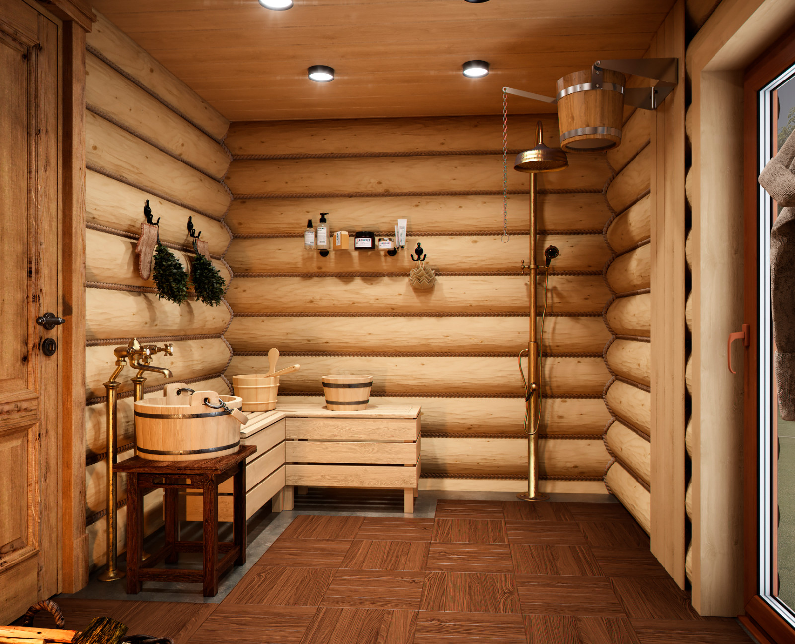 Деревянный дом с баней