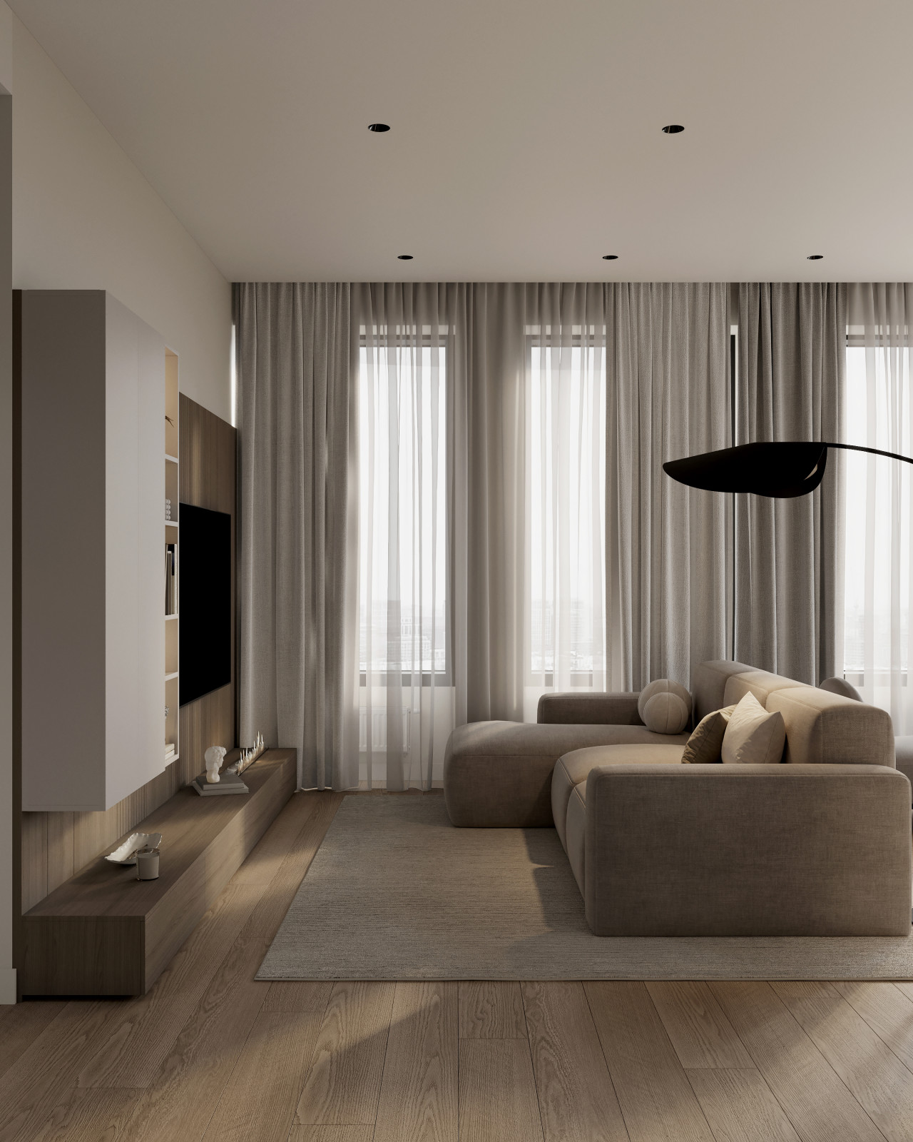 Современный интерьер для активной пары в квартире 85 м² в Москве