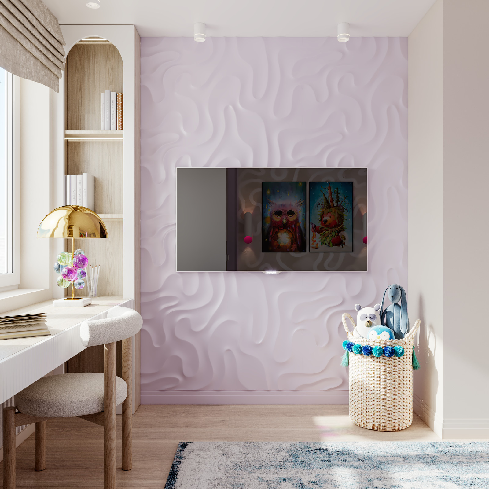 Обложка проекта: Интерьер детской комнаты для маленькой принцессы в ЖК Лучи