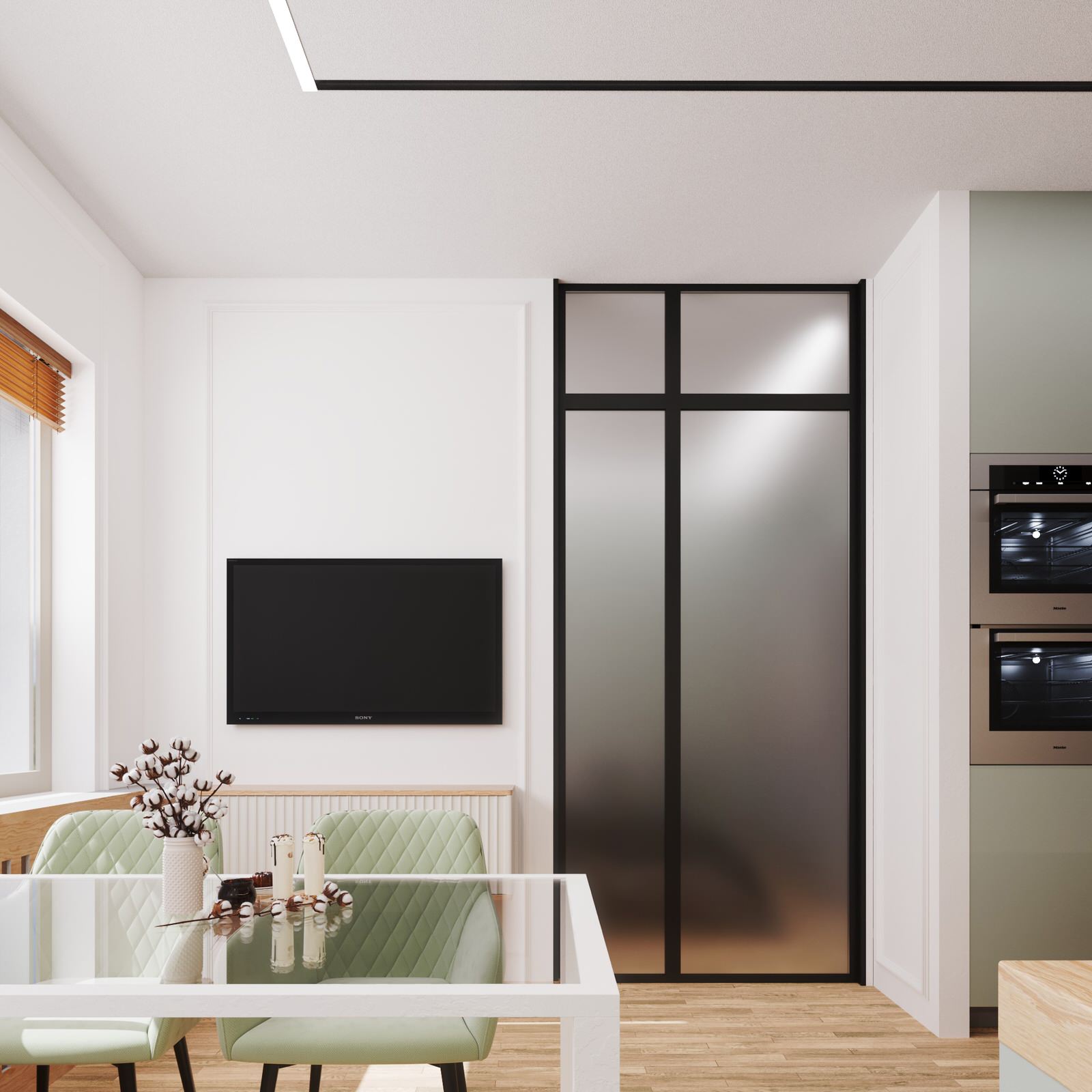 Интерьер 45 кв.м. стиль минимализм.