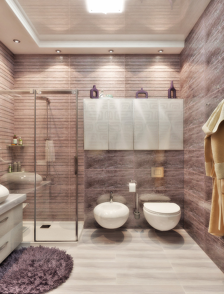 Light gold color in bathroom interior design