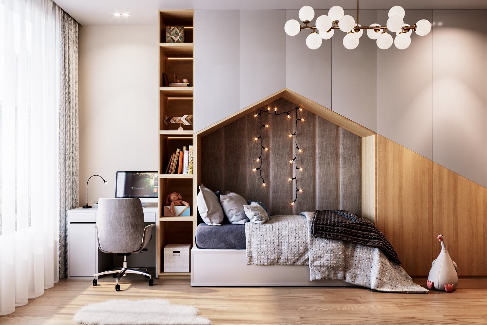 Обложка проекта: Дизайн-проект детской спальни в г. Москва