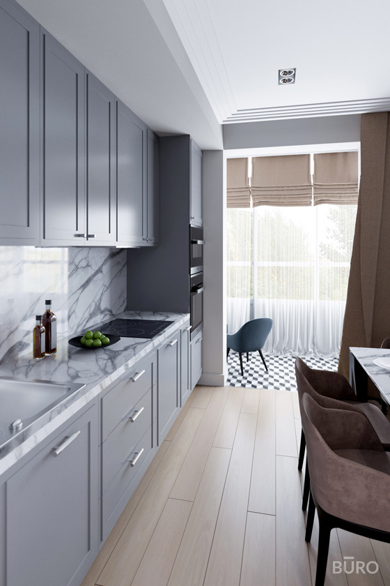 Контрастный интерьер квартиры 58 м²