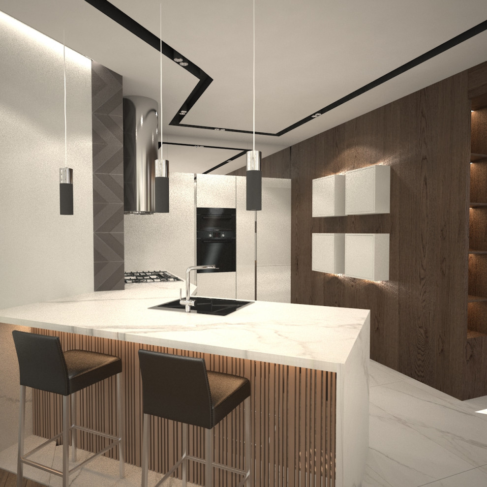 Светлая и уютная кухня-столовая