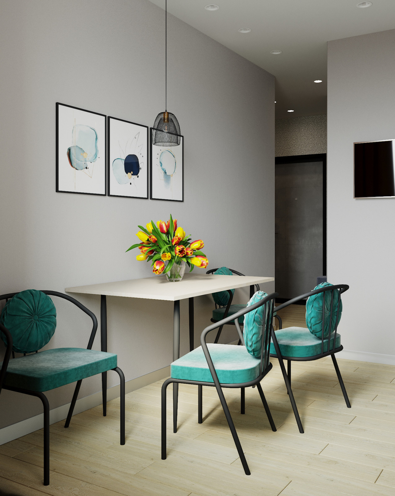 Проект однокомнатной квартиры «Яркий СКАНДИ» для прекрасной молодой особы