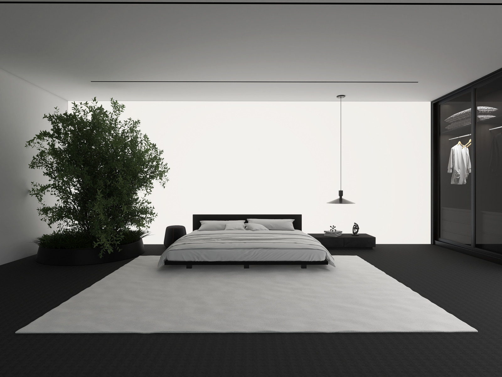 Обложка проекта: Необычной проект спальни Основные цвета спальни это серый, черный, белый эти цве