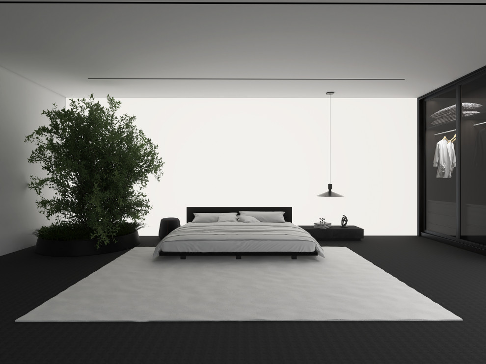 Обложка проекта: Необычной проект спальни Основные цвета спальни это серый, черный, белый эти цве