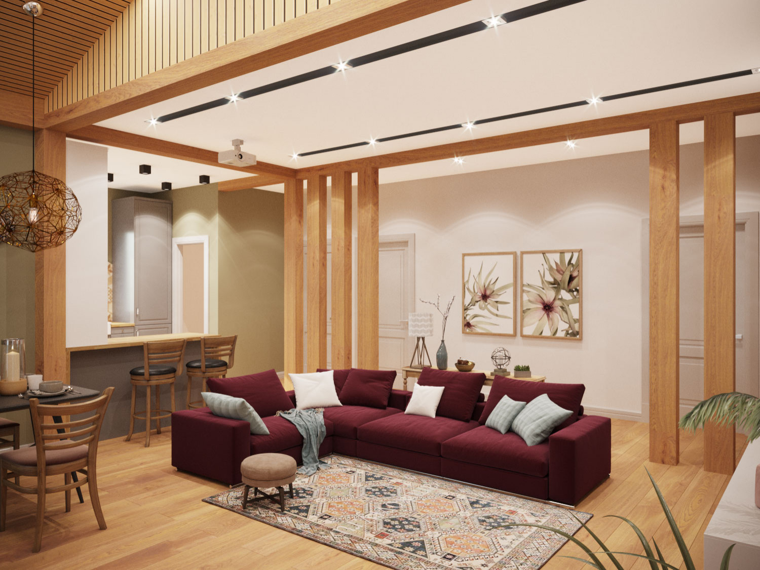 интерьер коттеджа в Подмосковье