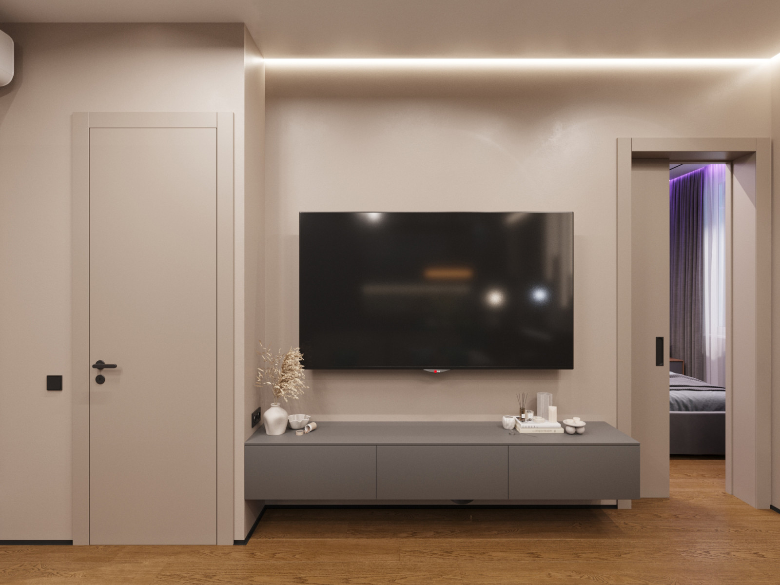 Дизайн-проект квартиры в темно серых тонах