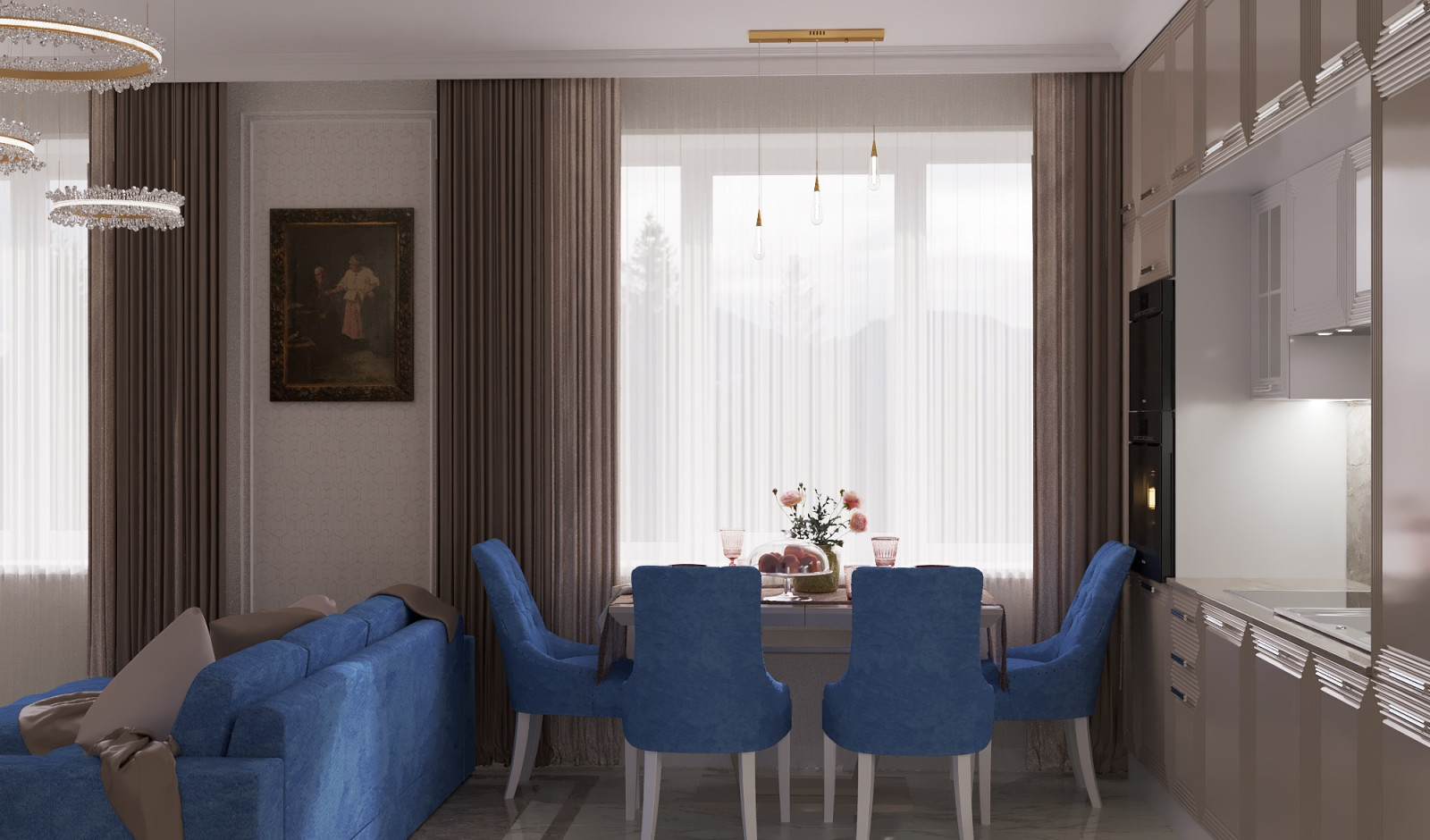 Дизайн проект двухкомнатной квартиры ЖК Летний Сад