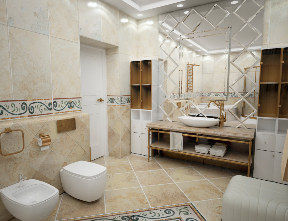 Art-deco mosaic in the bathroom