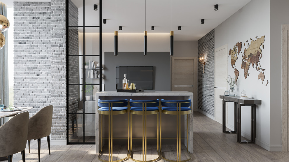 Обложка проекта: Кухня-гостиная в стиле Лофт