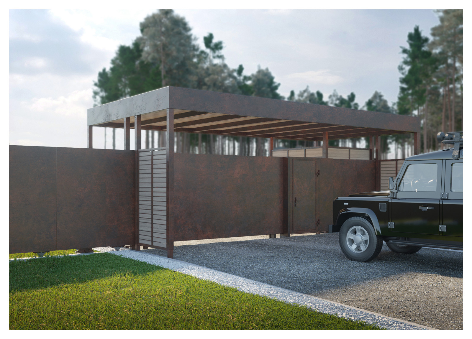 Дом охотника. Благоустройство территории.