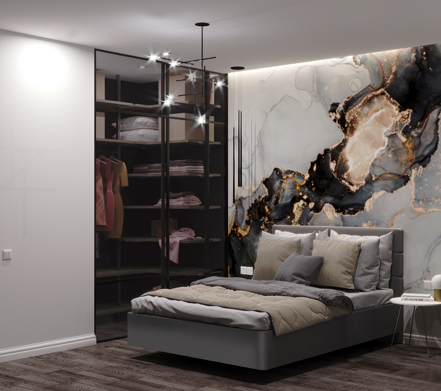 Обложка проекта: Спальня и гардеробная, 12 кв.м., ЖК Вершина