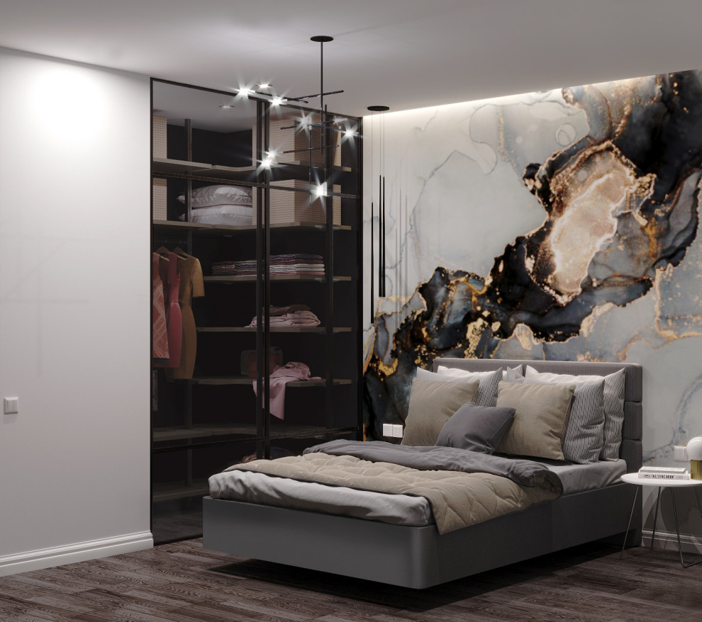 Обложка проекта: Спальня и гардеробная, 12 кв.м., ЖК Вершина