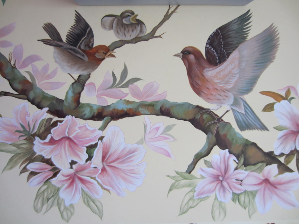 Обложка проекта: роспись "Птицы и цветы"