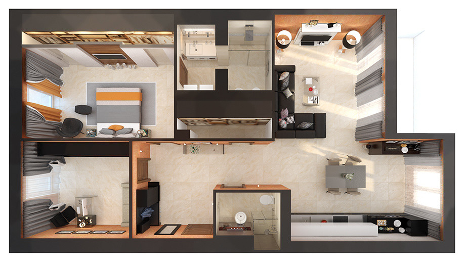 Терракотовая квартира в Берлине