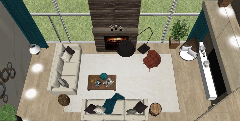 Обложка проекта: Современный дом с камином в Кольцово