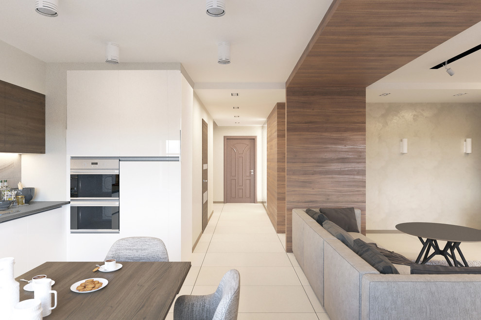 квартира со шпонированными панелями