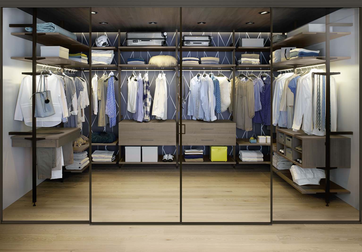 Раздвижные двери raumplus в темном профиле