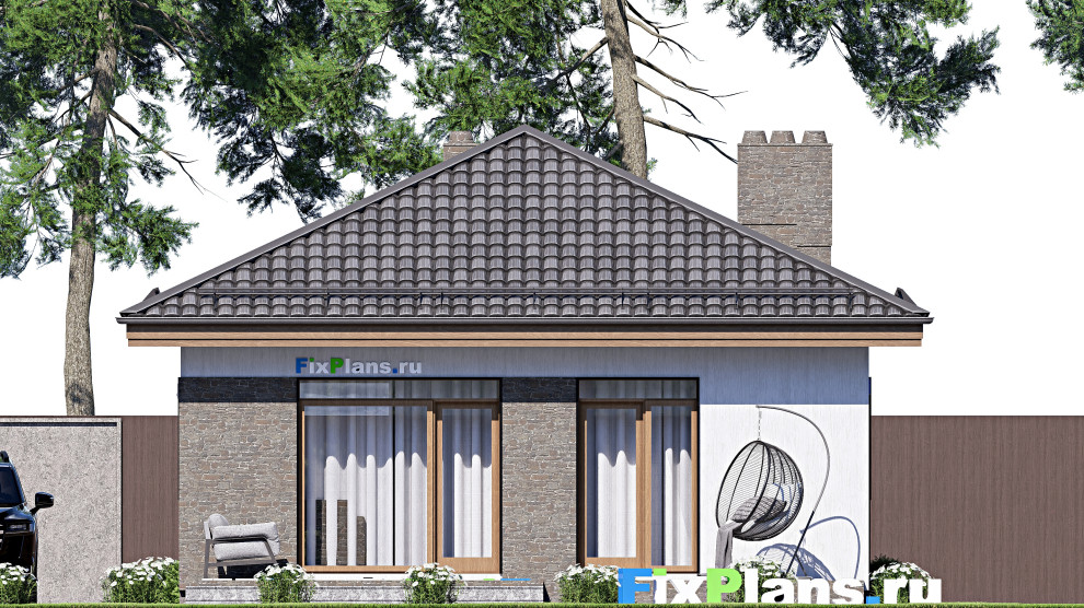 Проект одноэтажного дома 8х14м S83м2 F-16442