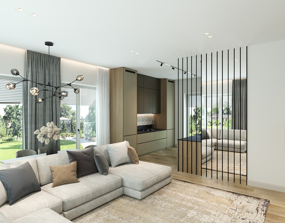 Загородный дом в одном уровне