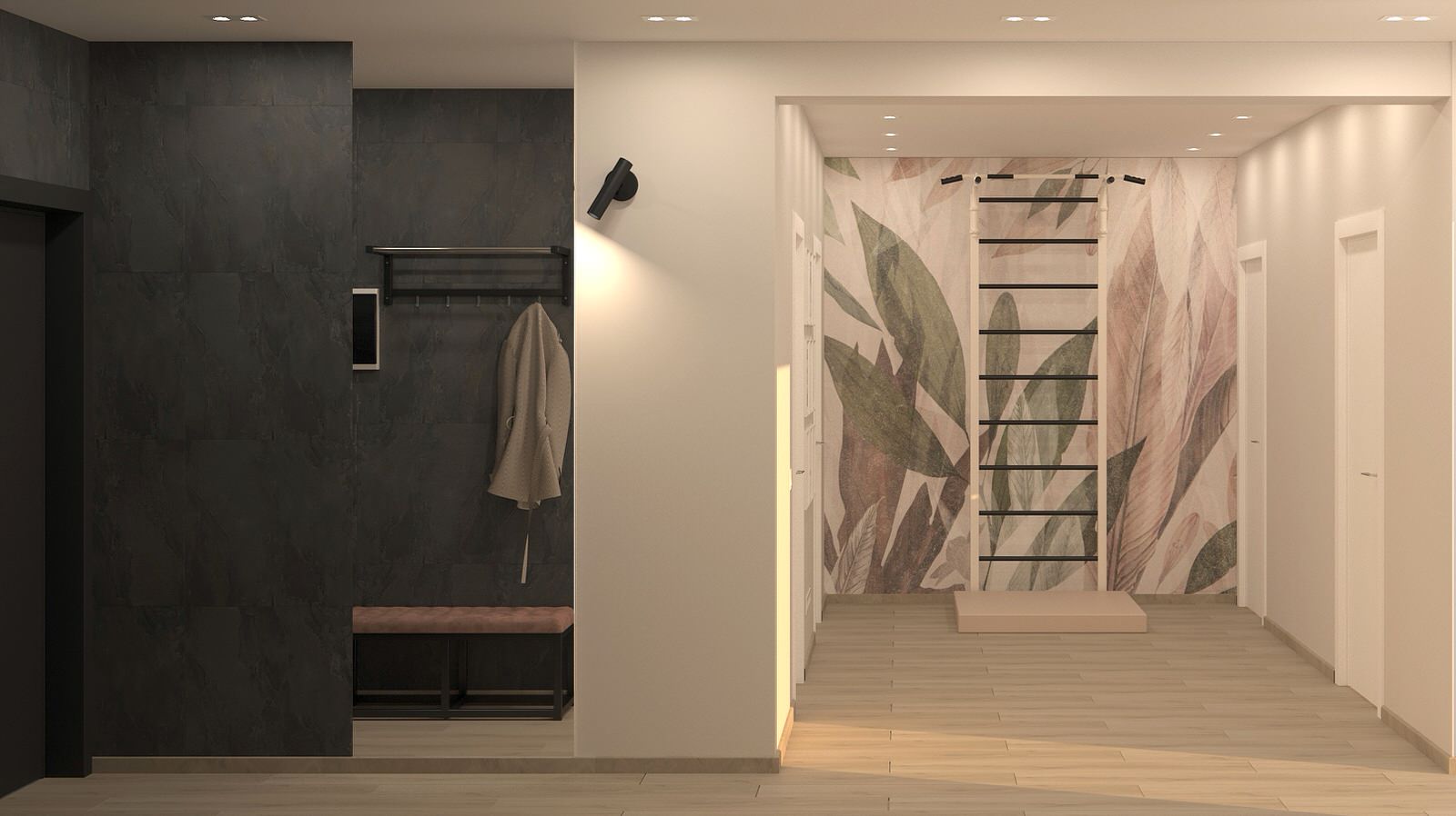 Экостиль с подвесным креслом