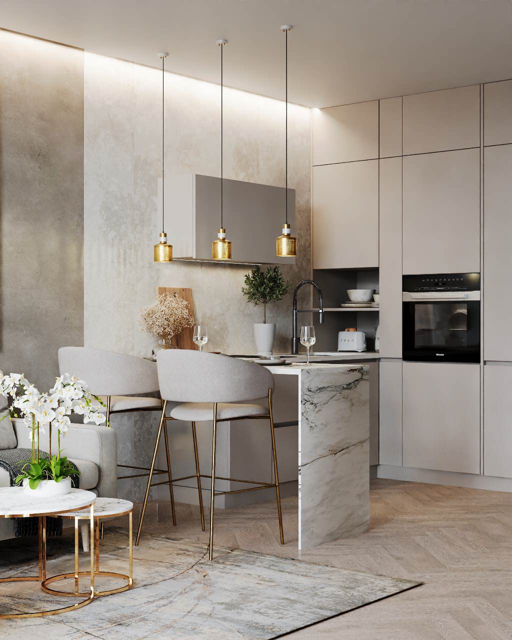 Квартира в современном стиле с природным уклоном