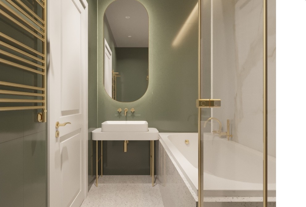 Дизайн интерьера апартаментов в Изумрудных оттенках