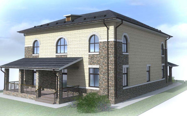 Двухэтажный кирпичный дом в п. Близкий